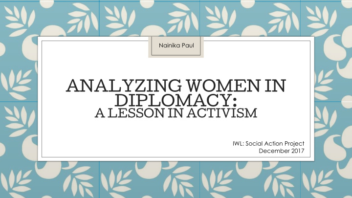 analyzing women in diplomacy
