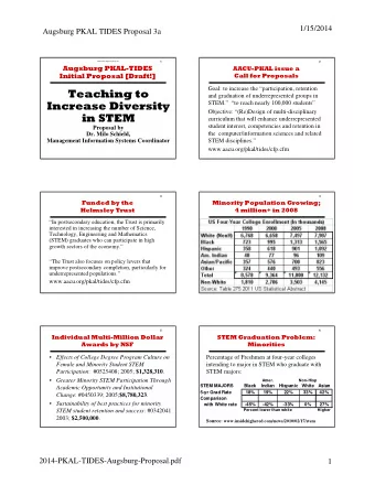 Teaching to  and graduation of underrepresented groups in  Increase Diversity  STEM. to reach