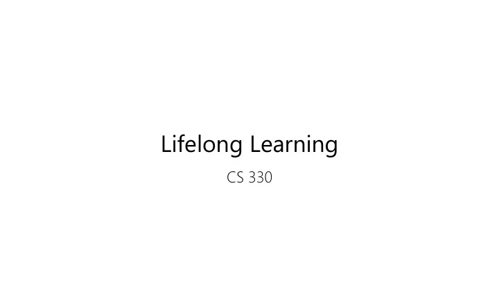 lifelong learning