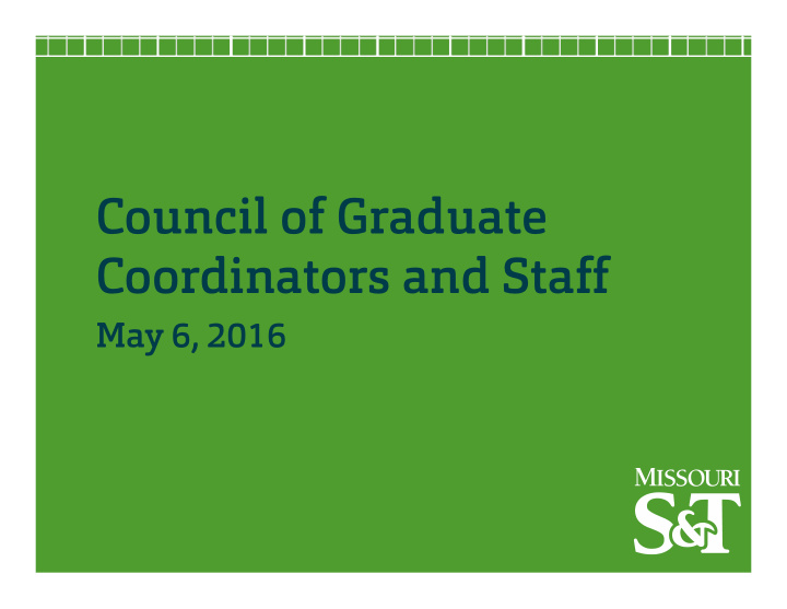 council of graduate coordinators and staff