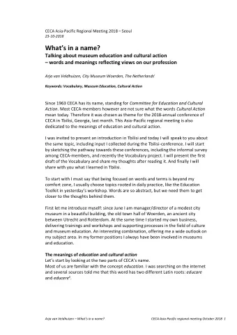 Whats in a name?  Talking about museum education and cultural action  words and meanings