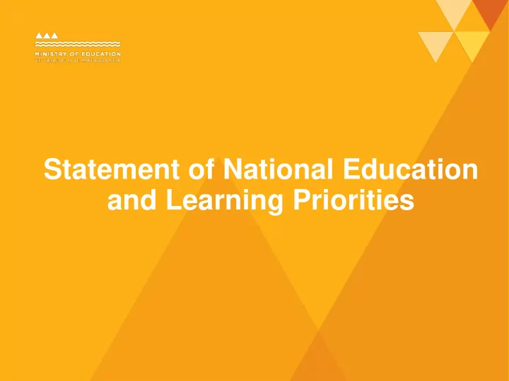 statement of national education and learning priorities