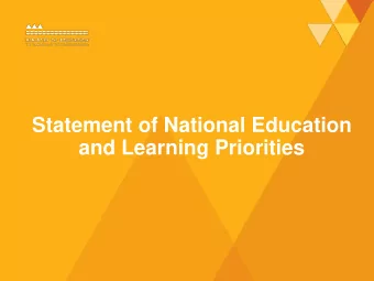Statement of National Education  and Learning Priorities  What is the Statement of National