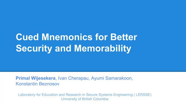 cued mnemonics for better security and memorability