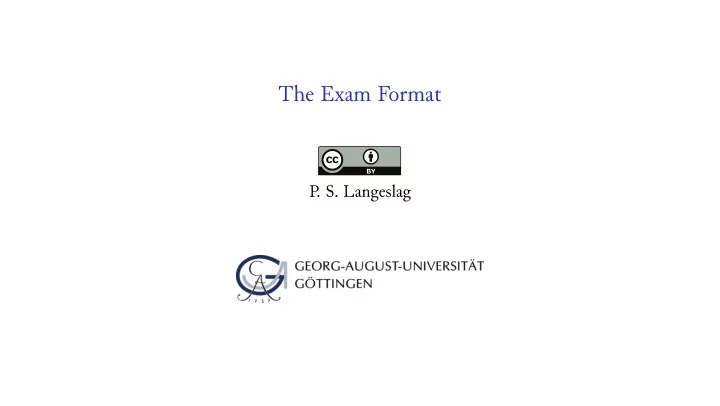 the exam format