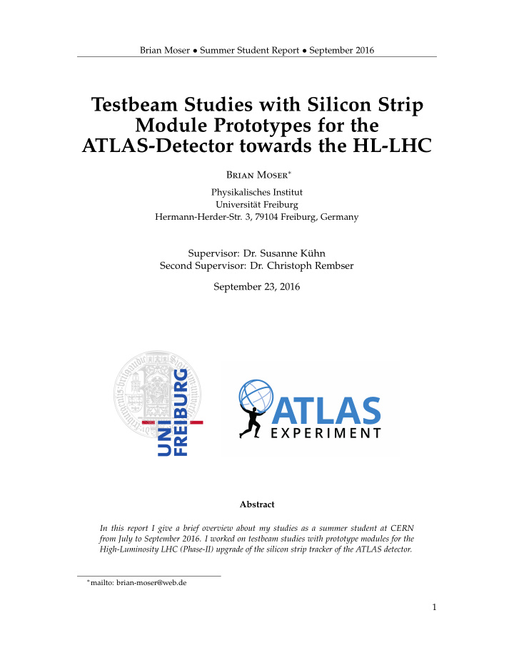 testbeam studies with silicon strip module prototypes for