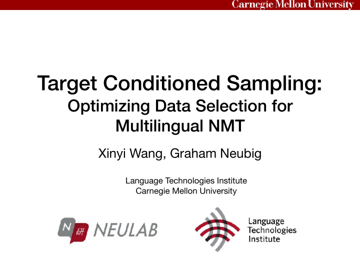 target conditioned sampling