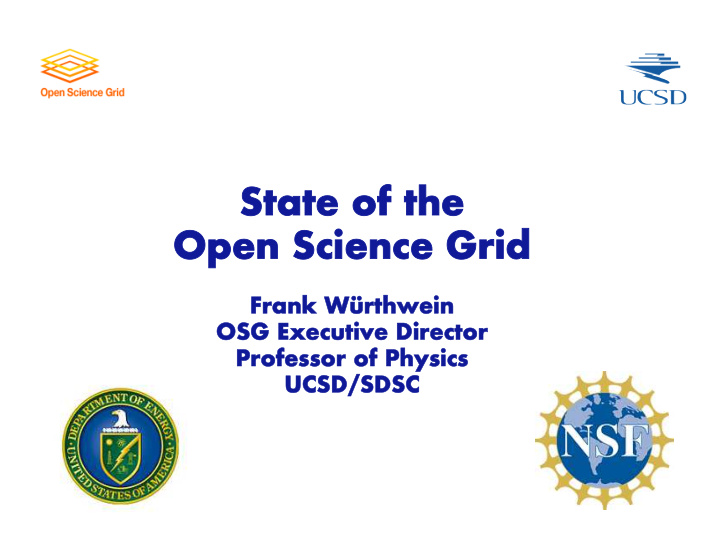 state of the state of the open science grid
