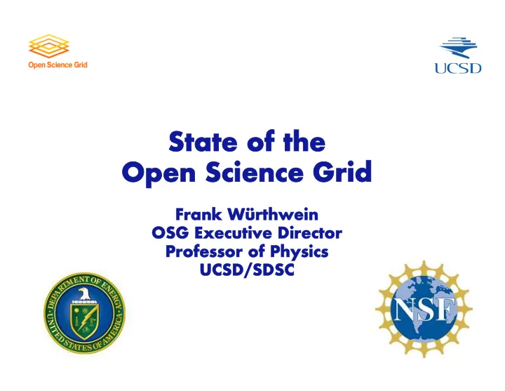 state of the state of the open science grid