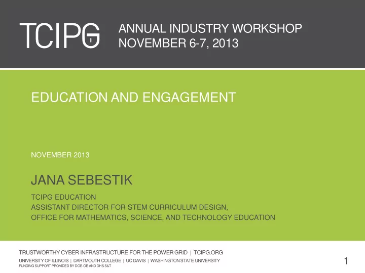 education and engagement