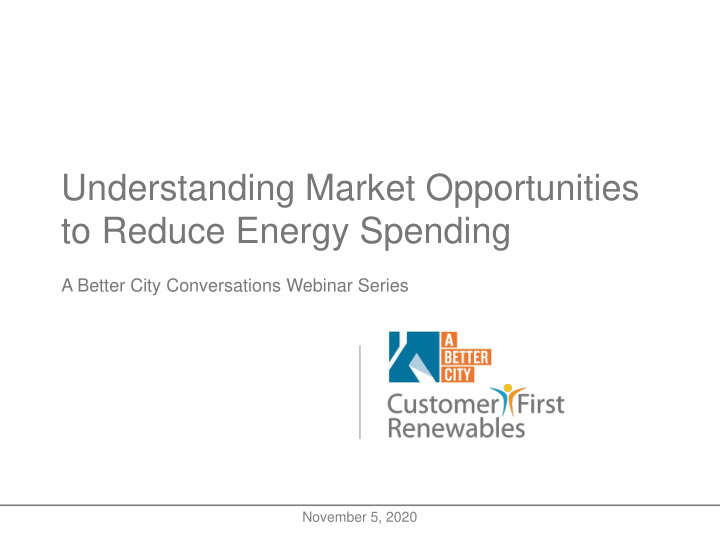 to reduce energy spending