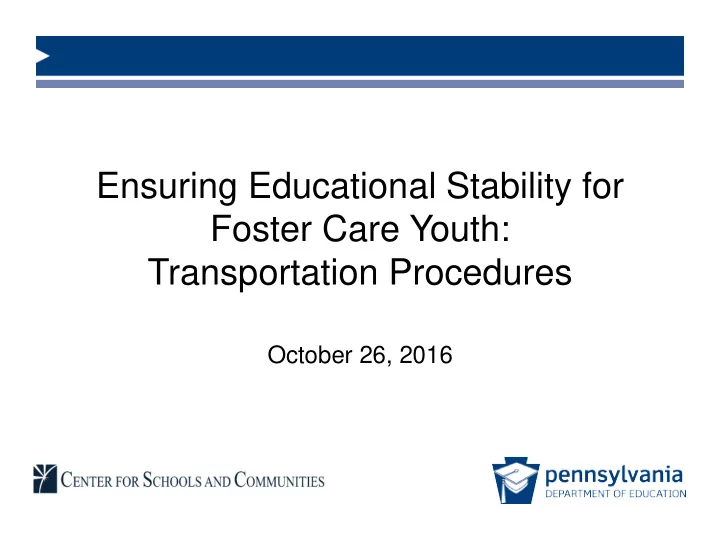 ensuring educational stability for foster care youth