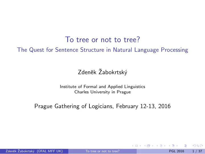 to tree or not to tree