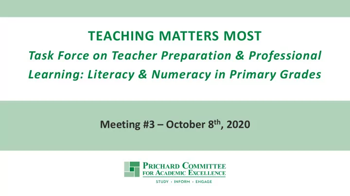 teaching matters most