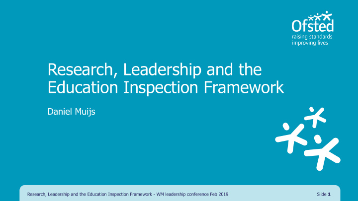 research leadership and the education inspection framework