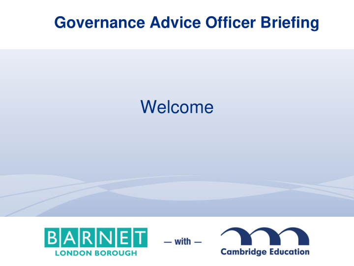 welcome the governance advice officer package offers