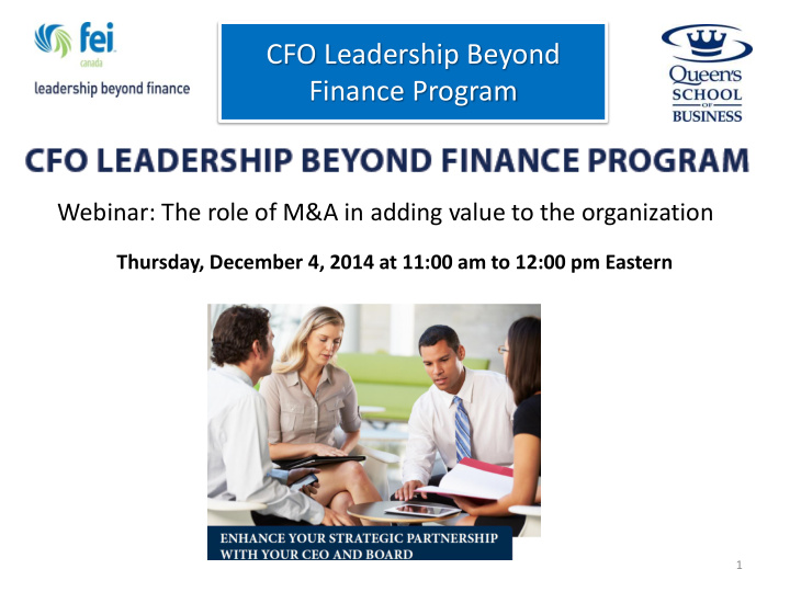 cfo leadership beyond finance program