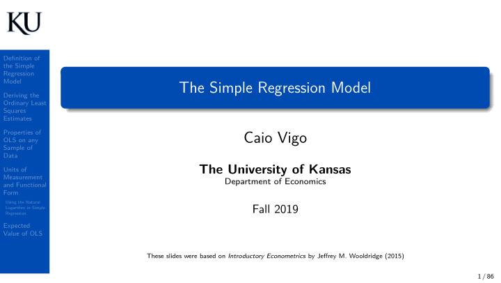 the simple regression model