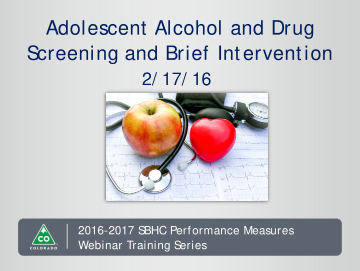 adolescent alcohol and drug s creening and brief