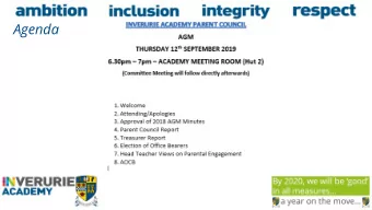 Agenda  Current Staffing  Mrs Milne (English) started maternity leave 09.09.19  Mrs Morrison joined