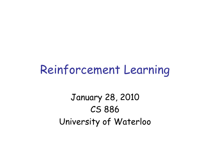 reinforcement learning