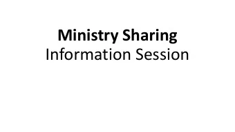 Information Session  Ag  Agenda  1. SME information  2. Ministry Sharing  Background  Overview of