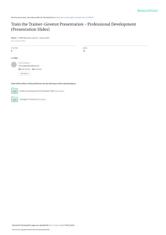 Train the Trainer-Govetot Presentation - Professional Development  (Presentation Slides) Article in