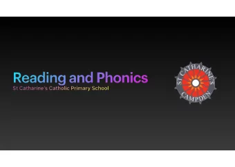 Reading and Phonics  St Catharines Catholic Primary School  Aims  Elements of reading  Learning