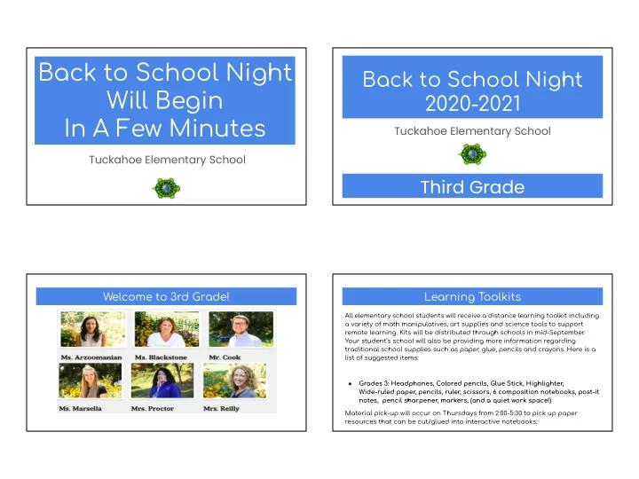 back to school night