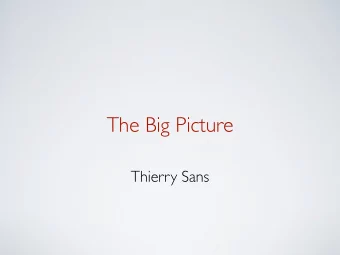 The Big Picture  Thierry Sans  Goals of this lecture  Define what an Operating System is