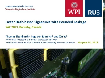 Motivation  Status quo  Providing efficient PKC in embedded systems is challenging