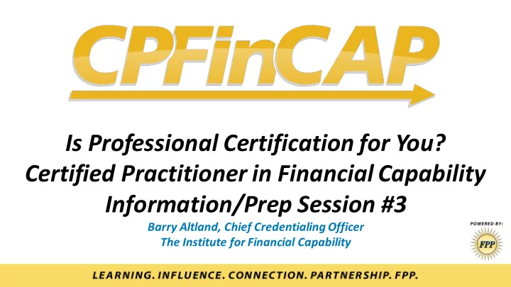 is professional certification for you certified