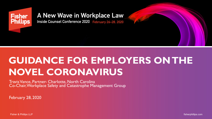 guidance for employers on the novel coronavirus
