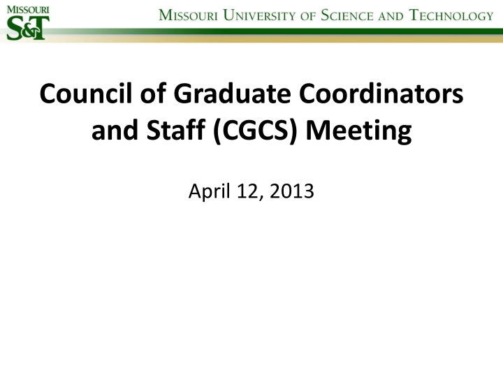 council of graduate coordinators