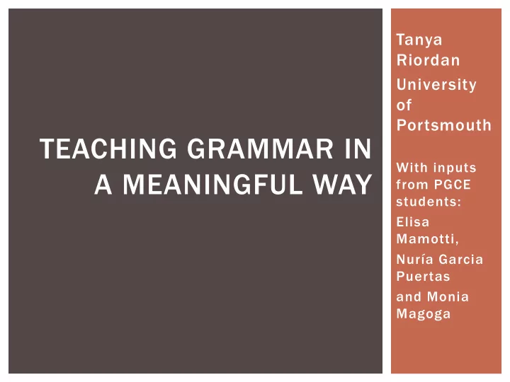 teaching grammar in