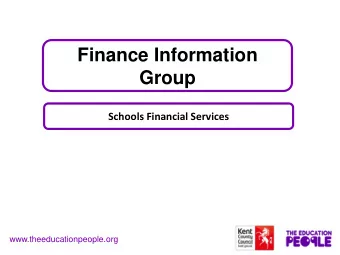 Finance Information  Group  Schools Financial Services  www.theeducationpeople.org  House