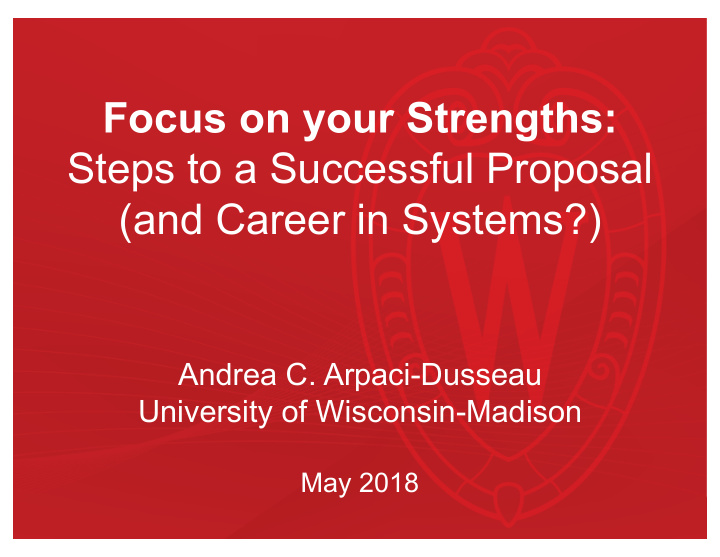 focus on your strengths steps to a successful proposal