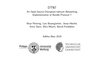 DTN7  An Open-Source Disruption-tolerant Networking  Implementation of Bundle Protocol 7  Alvar