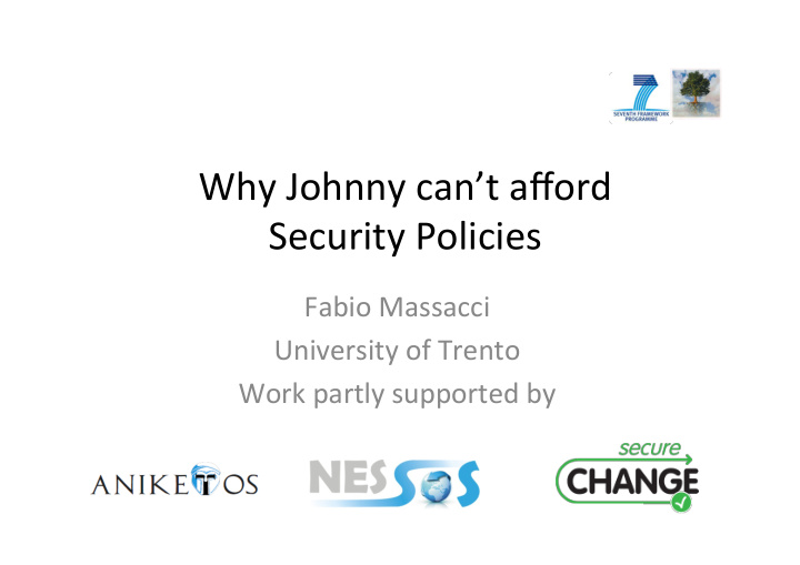 why johnny can t afford security policies
