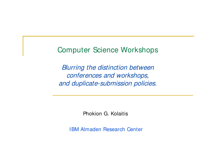computer science workshops
