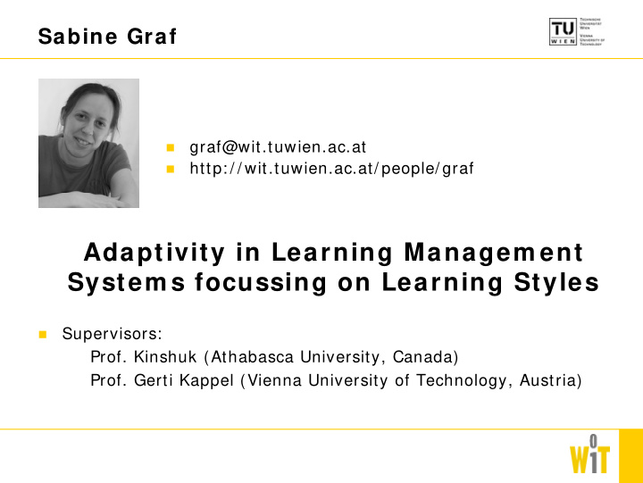 adaptivity in learning managem ent system s focussing on