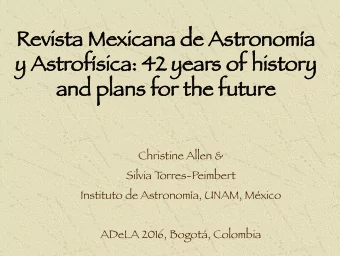 Revista Me  vista Mexicana d  xicana de Astr  e Astron  onom  oma  a  y A  y Astr  strofsica:
