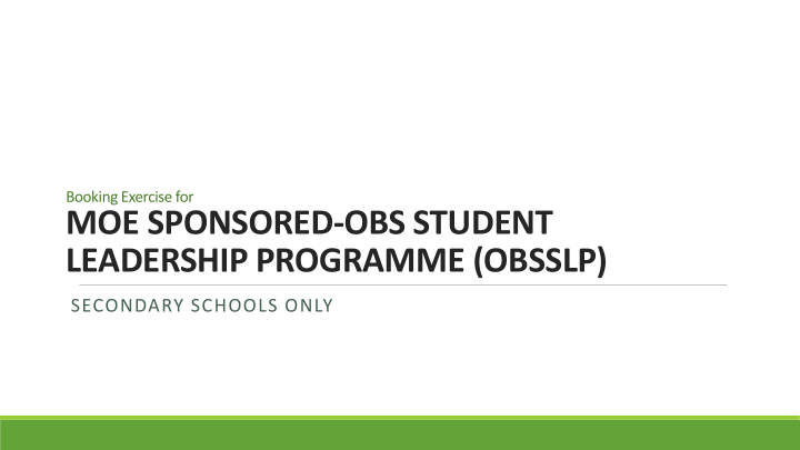 moe sponsored obs student