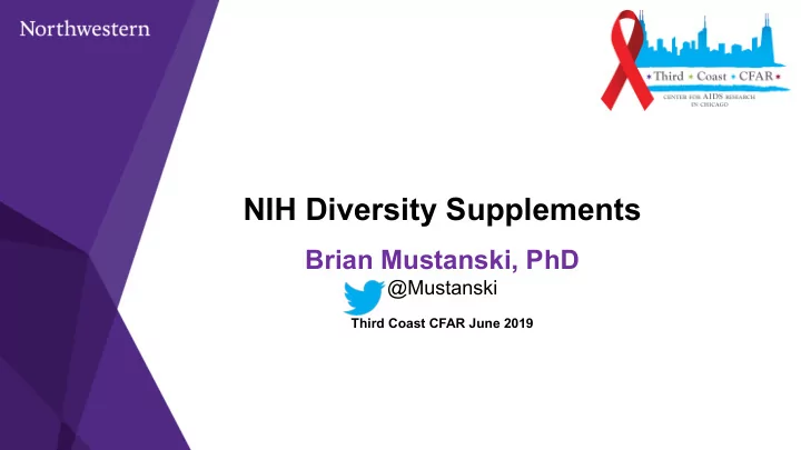 nih diversity supplements