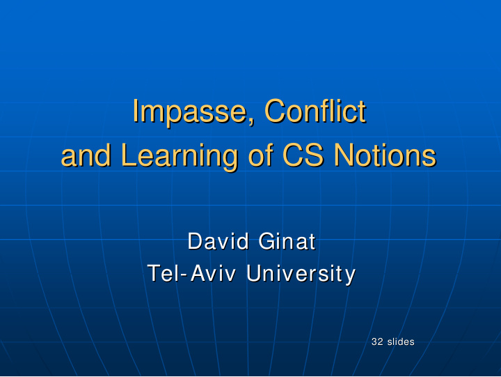 impasse conflict impasse conflict and learning of cs