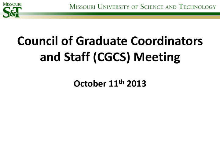council of graduate coordinators