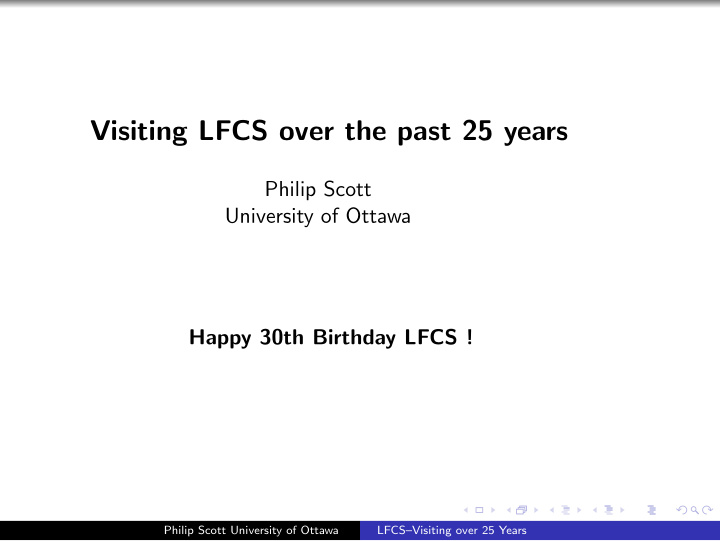 visiting lfcs over the past 25 years