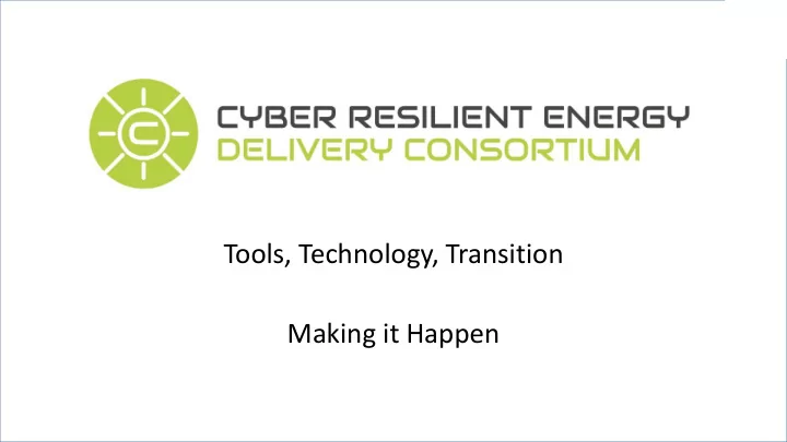 tools technology transition making it happen connecting