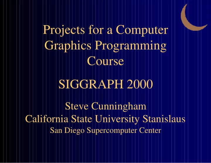 projects for a computer graphics programming course
