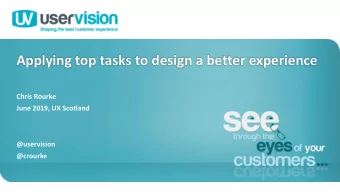 Applying top tasks to design a better experience  Chris Rourke  June 2019, UX Scotland  @uservision